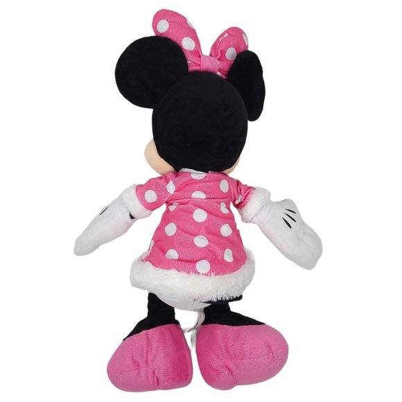 Disney Minnie Mouse Plush Doll 24" Stuffed Animal Toy Pink Polka Dot Snowflake - Picture 4 of 12